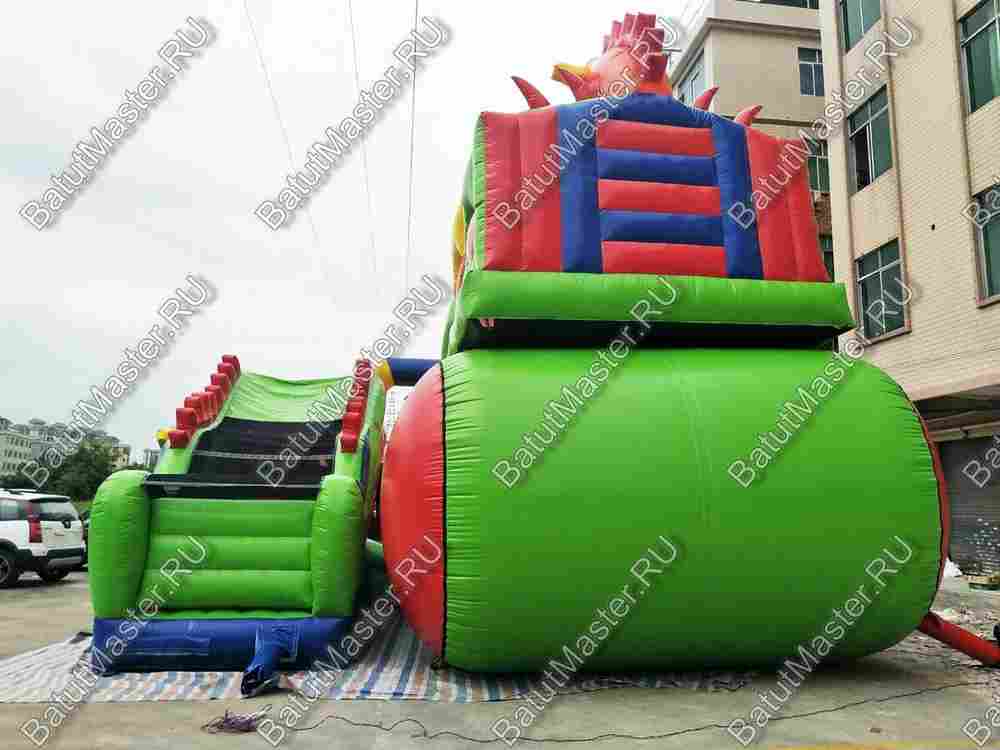 Большая надувная горка "Три дракона" 11*8*8 м