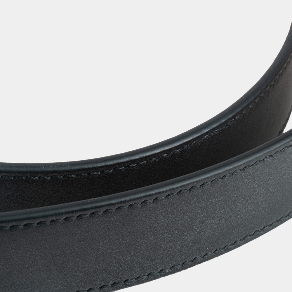 Ремень мужской кожаный из теленка черного цвета в ширина 35мм пряжка Сталь