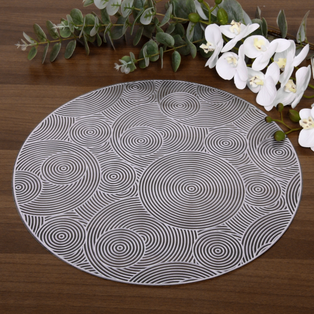 Салфетка на стол 38см «Бесконечность», серая