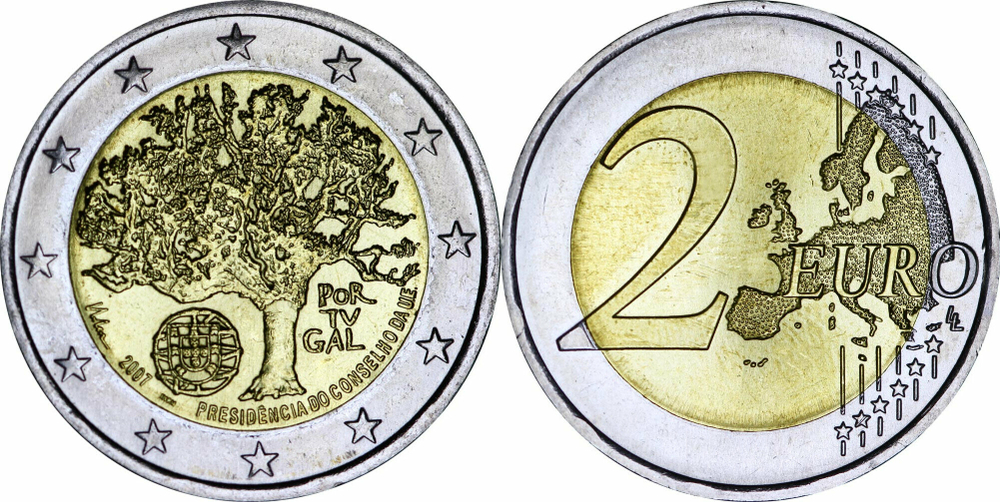 Португалия 2 евро, 2007 Председательство Португалии в Евросоюзе aUNC