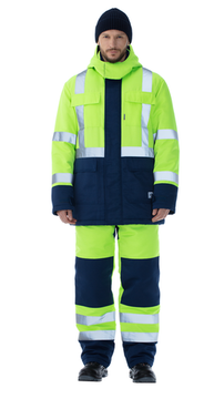 Костюм зимний "Альянс" полукомбинезон (лимон/синий)