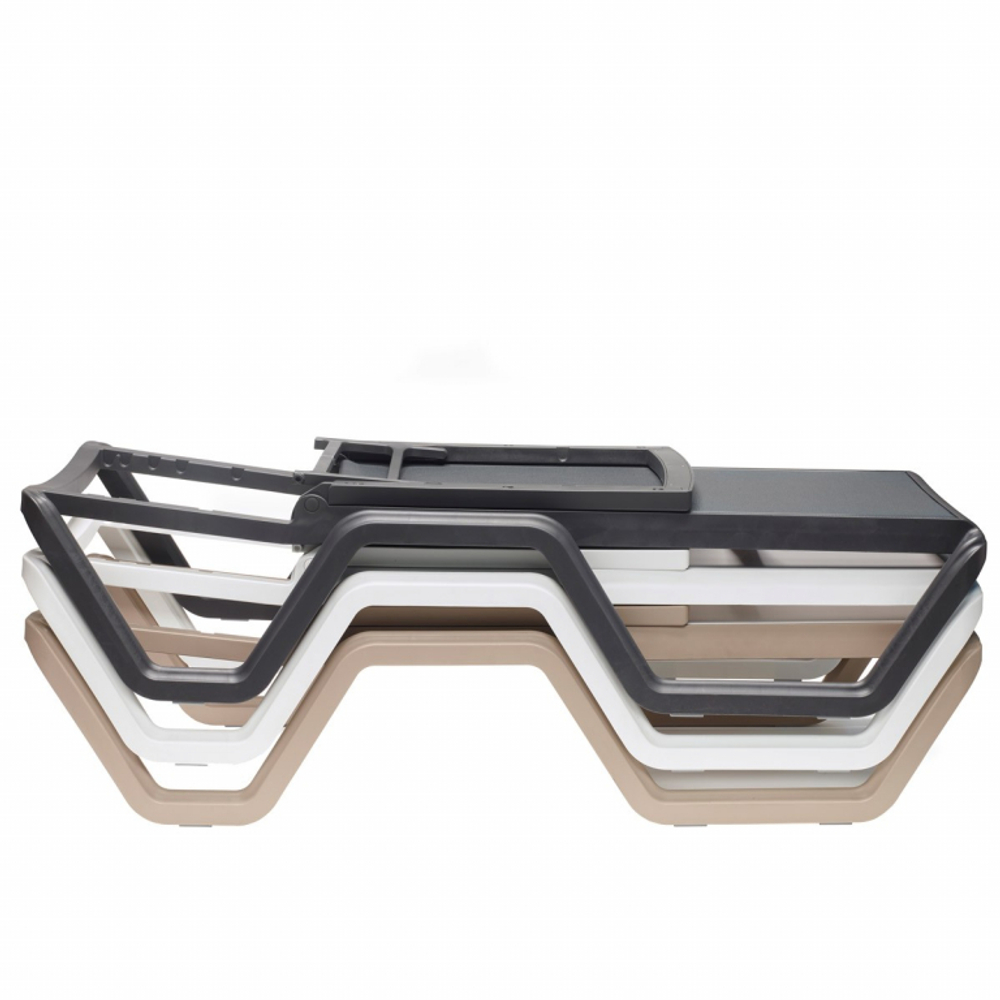 Шезлонг-лежак пластиковый Scab Design Vela, тортора