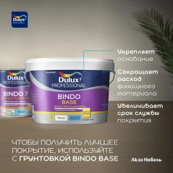 Краска для стен и потолков экстрапрочная Dulux Professional Bindo 7 матовая база BW 1 л. Цвет: Белый