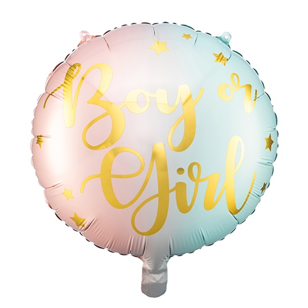 Фольгированная фигура, круг, "  Boy or Girl,18"/45СМ