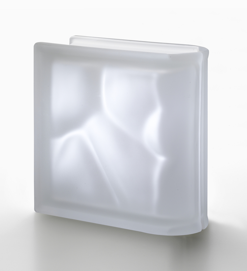 Купить орцевой стеклоблок матовый бесцветный волна Vetroarredo Neutro TER Lineare O SAT 19x19x8