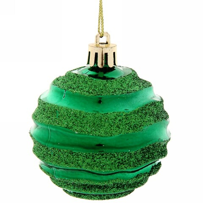 Новогодние шары 6 см (набор 3 шт) «Сказочное сияние», зеленый