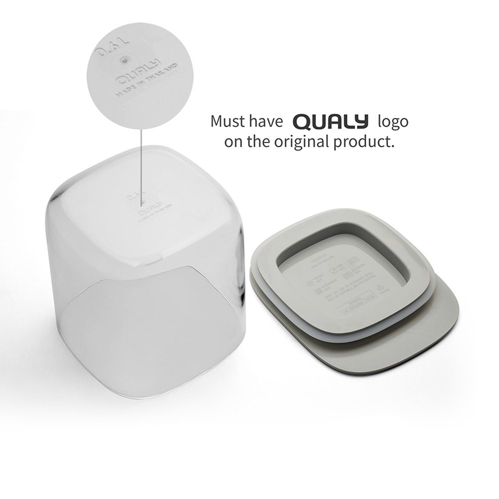 Контейнер для хранения 600мл Qualy с плоской крышкой белый