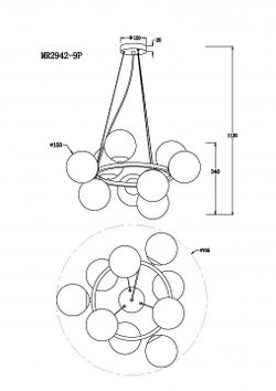 Подвесная люстра MyFar Pendant MR2942-9P