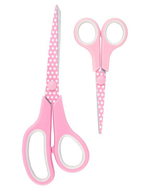Набор ножниц "Горошки", 21 см, 13,5 см, цвет розовый