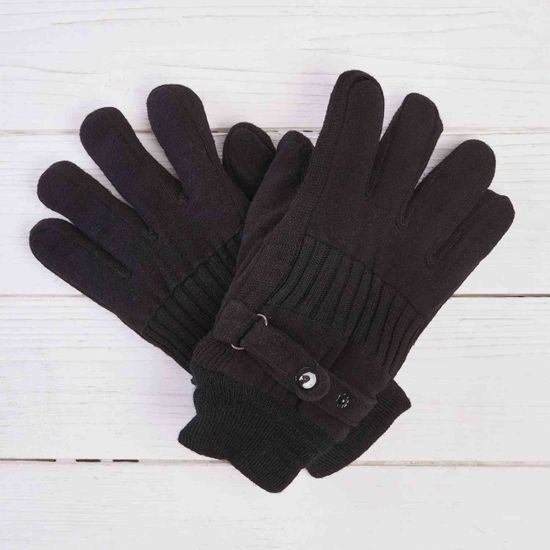 Перчатки двойные с мехом (чёрн)