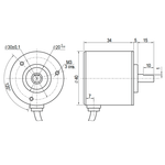 Инкрементальный энкодер INNOCONT D=40мм, выступающий вал 6мм, 2048 имп/об, 24VDC, выход HTL, IP54, -20…+80°C, радиальный кабель 2м