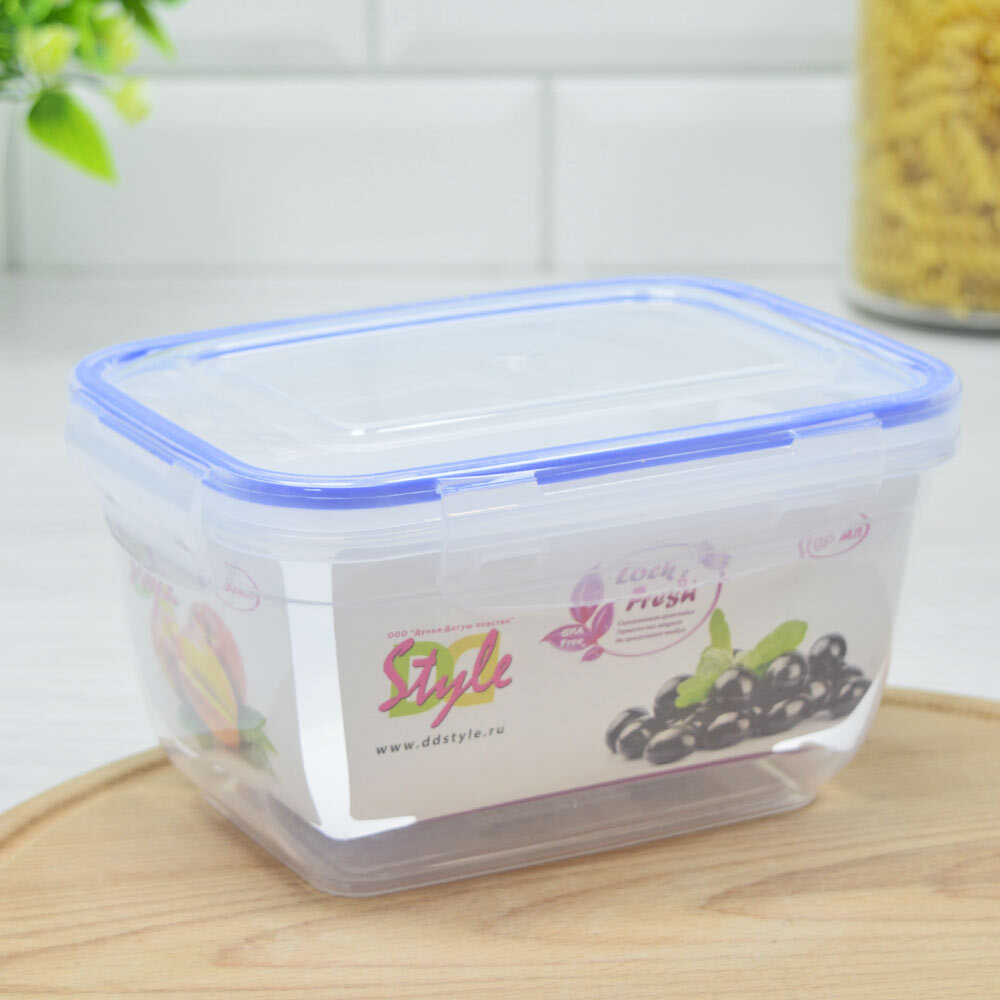 Контейнер для продуктов 1л герметичный прямоугольный глубокий