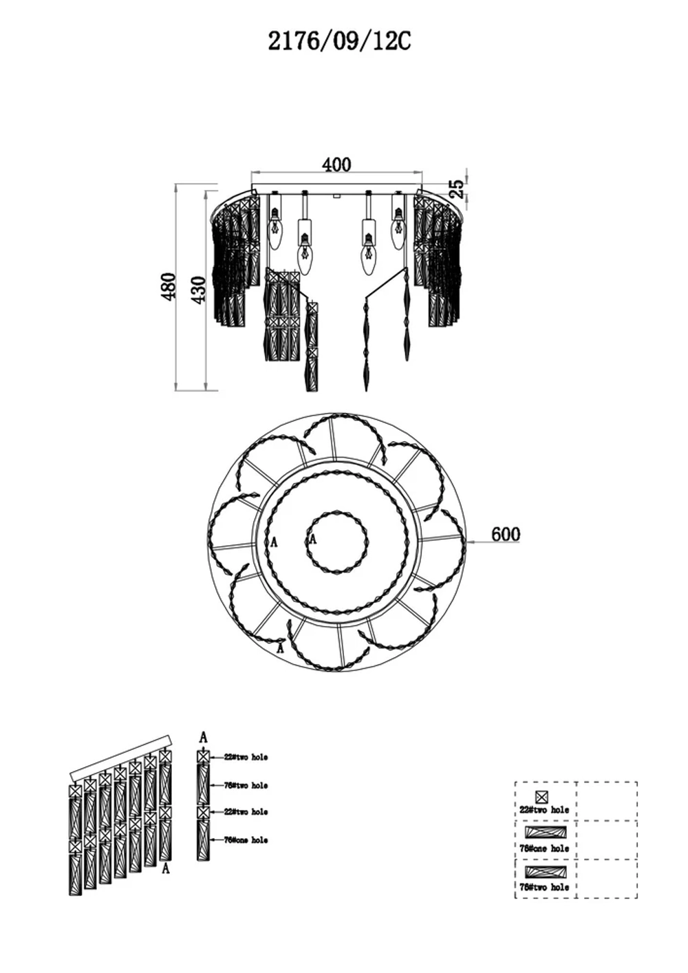 Потолочная люстра Stilfort SAPPARO 2176/09/12C
