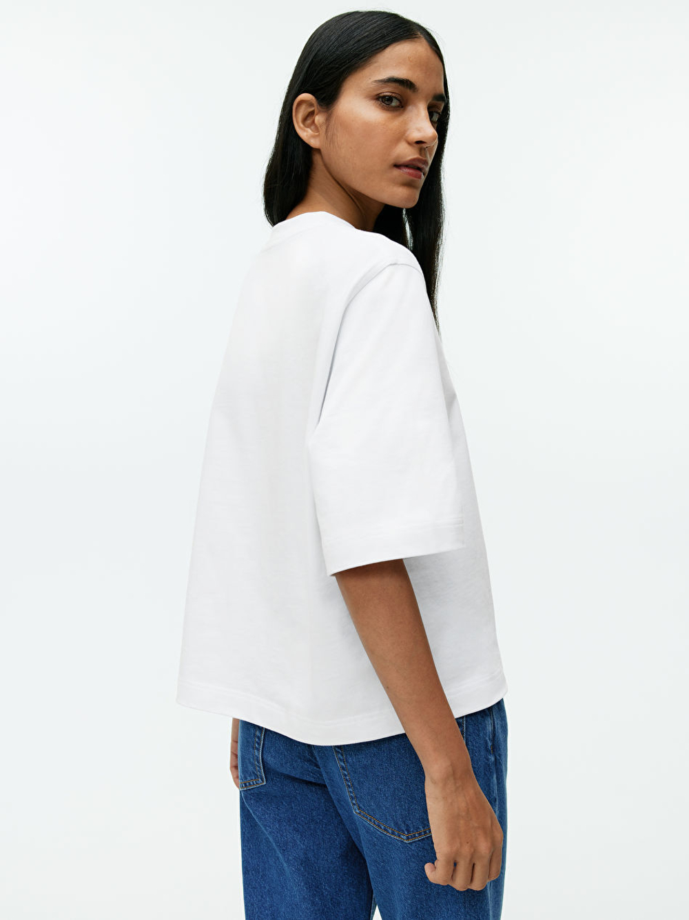 ARKET УКОРОЧЕННАЯ ФУТБОЛКА, БЕЛЫЙ