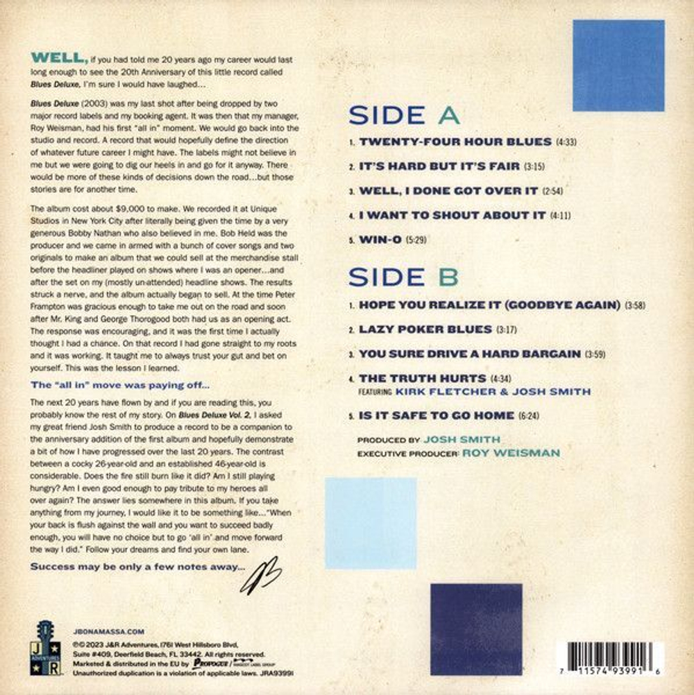 Виниловая пластинка Joe Bonamassa Blues Deluxe Vol. 2