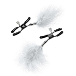 Зажимы для сосков с белым пухом ToyFa Theatre 705008