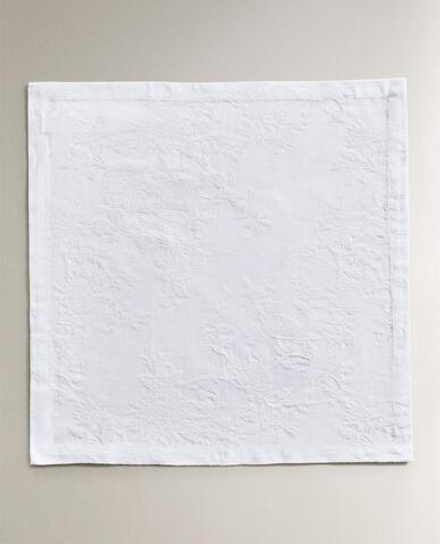 ZARA HOME ЖАККАРДОВАЯ САЛФЕТКАУ (УПАКОВКА ИЗ 2 ШТУК), БЕЛЫЙ
