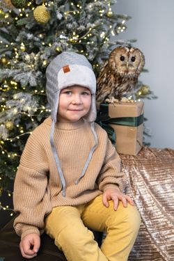 Шапка зимняя вязаная (Жемчужно-пепельный) ТОКИ