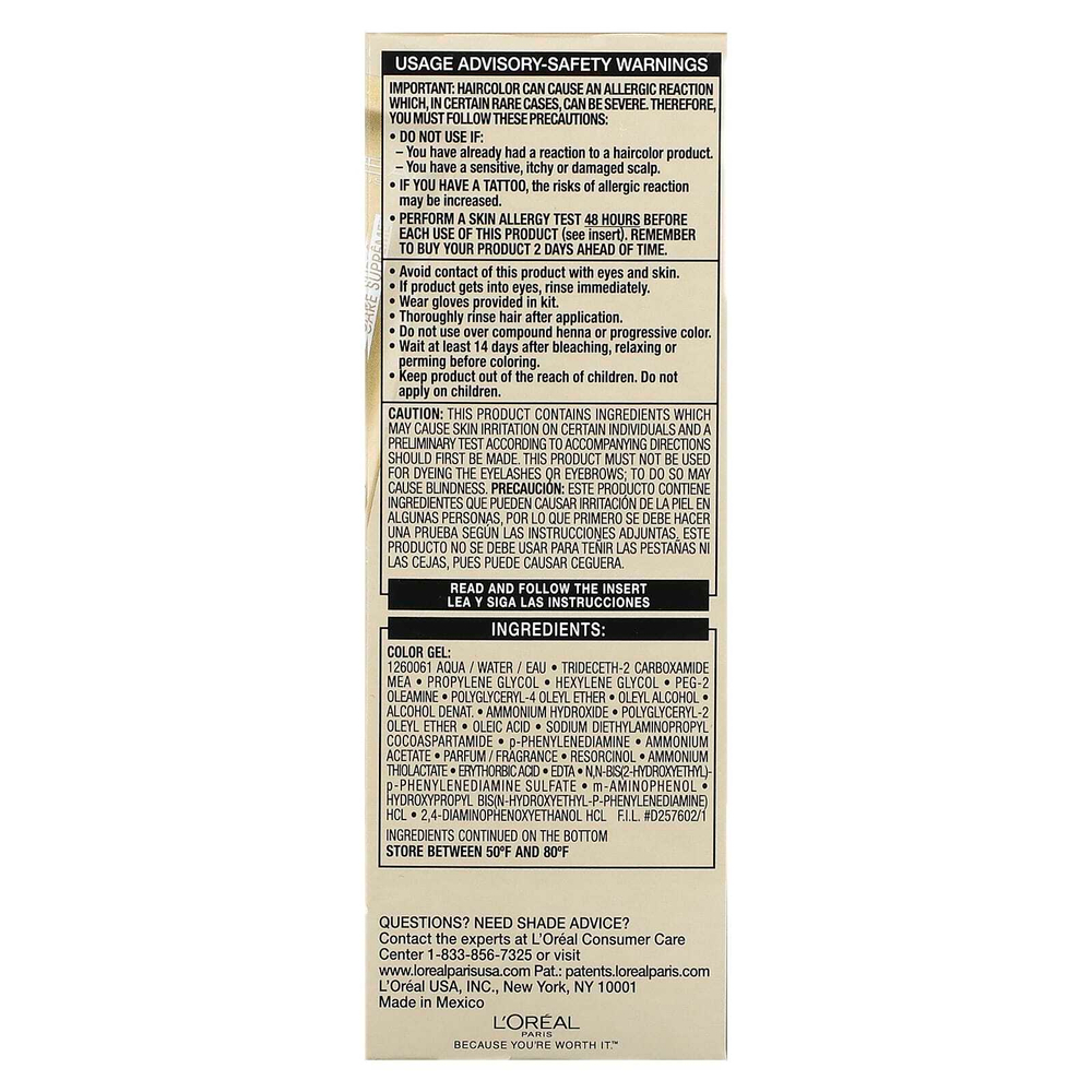 L'Oréal, Superior Preference, яркий, не выцветающий цвет, 3 оттенка мягкого черного, 1 нанесение