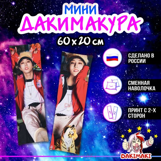 Мини дакимакура Хан Джисон из Стрей Кидс арт. M1111, 60х20 см