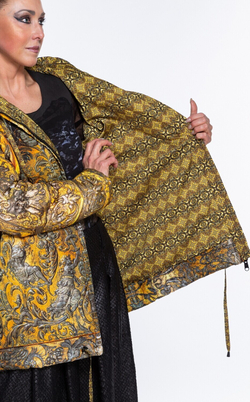 Куртка "Доспехи Золото", по мотивам изображений с парадных доспехов короля Франции Генриха II