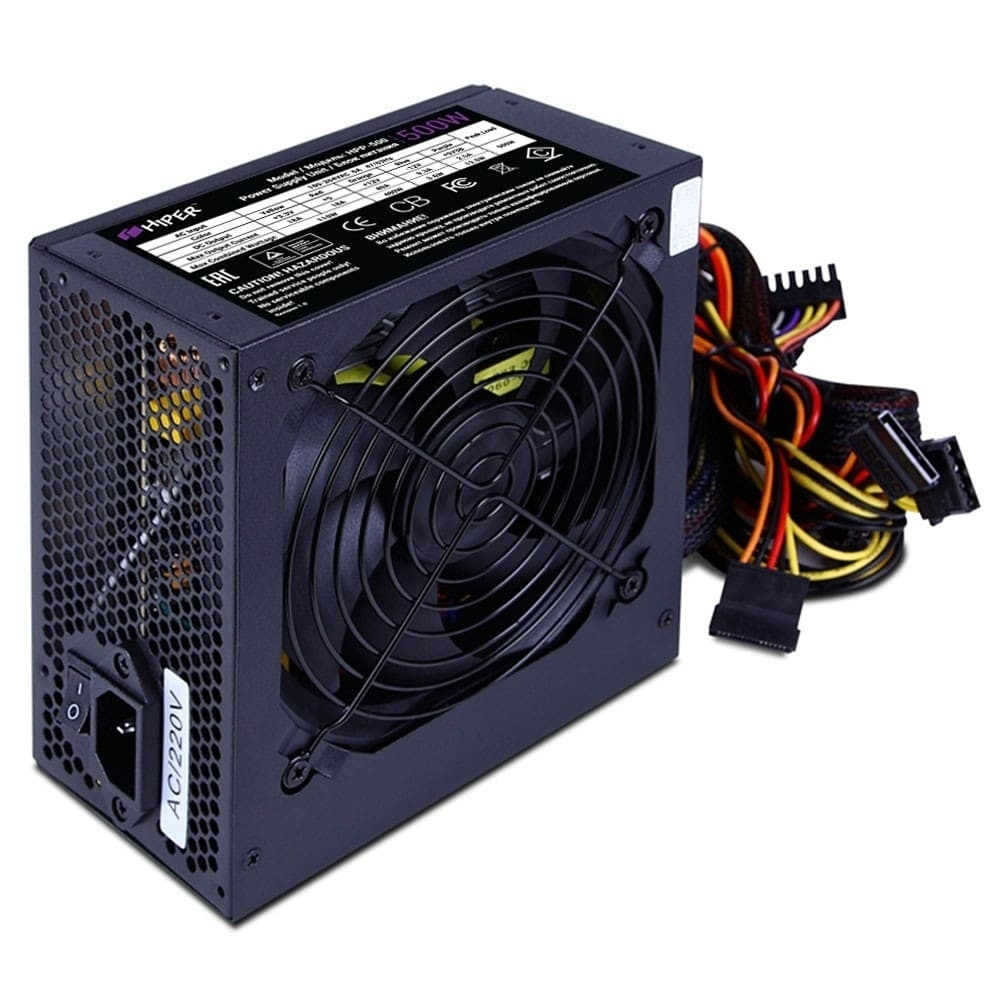 HIPER Блок питания HPP-500 BOX (ATX 2.31, 500W, Active PFC, 120mm fan, черный)