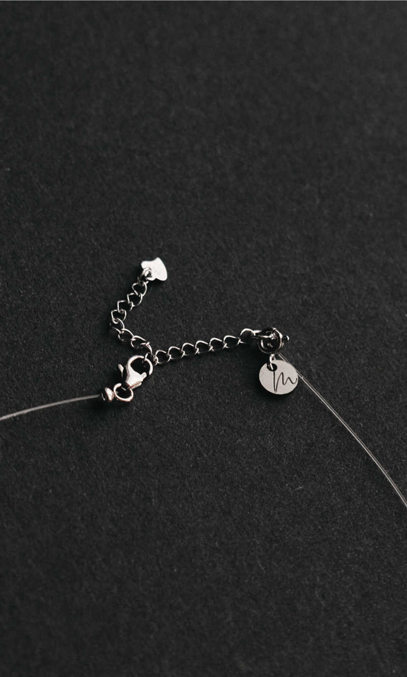 Колье "Memo Levitation" c бриолетом морганит на леске