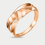 Кольцо женское из розового золота 585 пробы без вставок (арт. 213982)