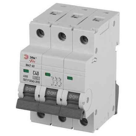 Выключатель автоматический 3п C 40А 4.5кА ВА47-63 PRO ЭРА Б0059441