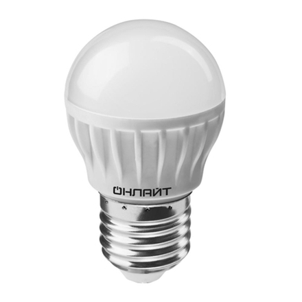 Лампа светодиодная LED матовая Онлайт, E27, G45, 8 Вт, 4000 K, холодный свет