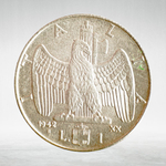 Italy 1 Lira 1942 R "Victor Emmanuel III - Magnetic Eagle and Fasces", XF