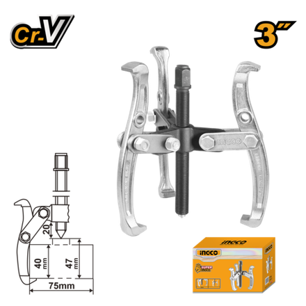 Съемник с тремя захватами INGCO HGP08033 INDUSTRIAL 3"