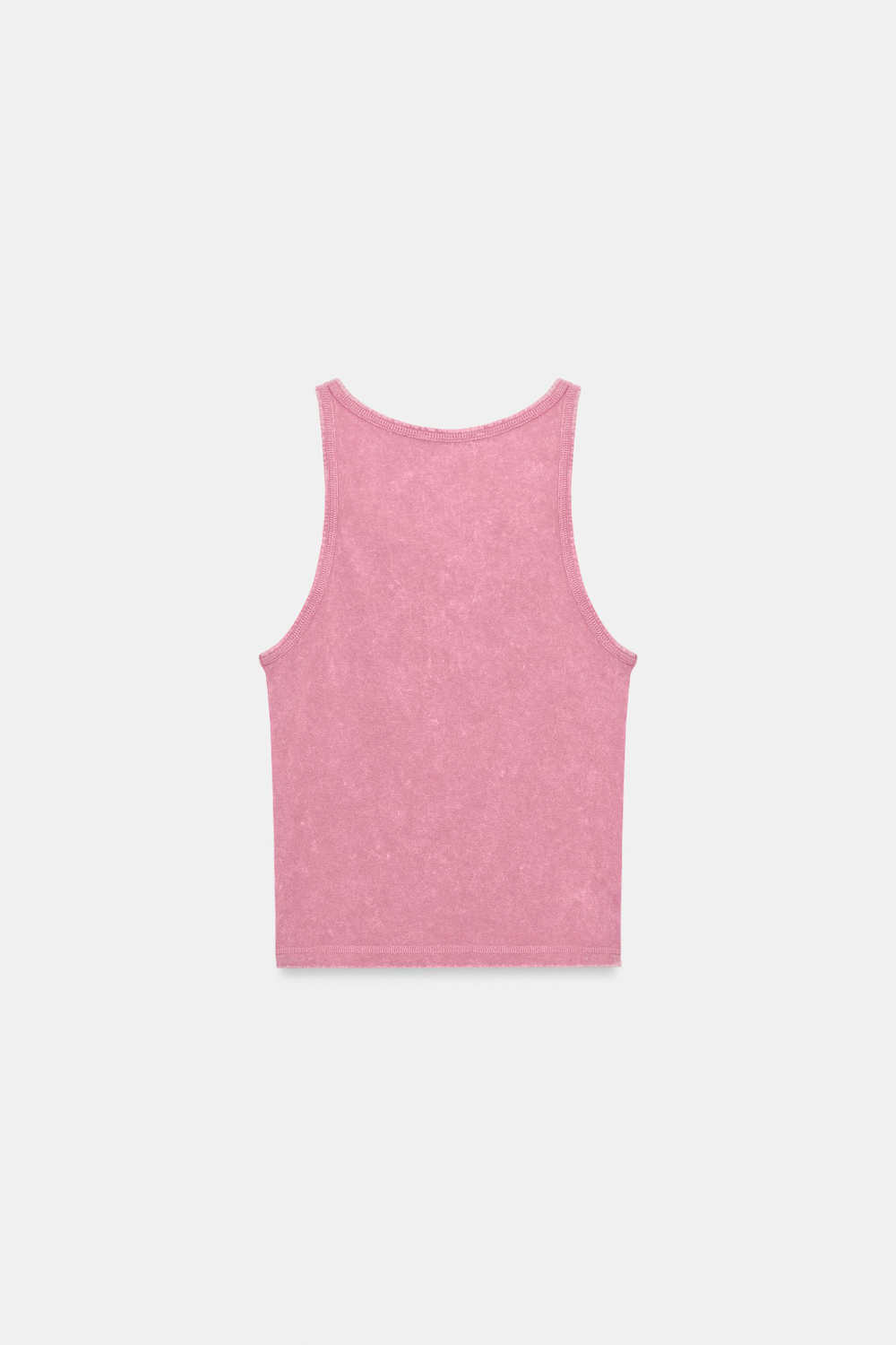 ZARA ФУТБОЛКА В СТИЛЕ РУСТИК НА БРЕТЕЛЯХ, ЦВЕТ РОЗОВОГО МЕЛА