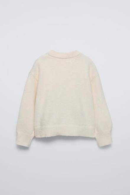ZARA ОДНОТОННЫЙ СВИТЕР, ЭКРЮ