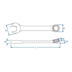 Ключ комбинированный с трещоткой в рожке 12 мм KING TONY 372112M