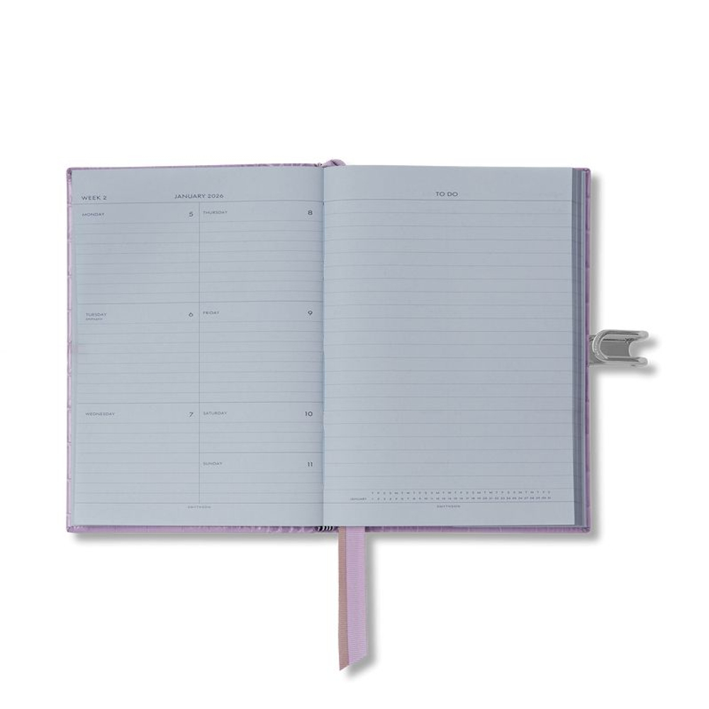 Smythson Ежедневник 22026 Soho Weekly Diary with Slide in Mara, Lilac