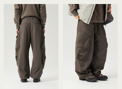 Брюки Nothomme Blue Plaid Fleece-Lined Wide-Leg Cargo Pants
