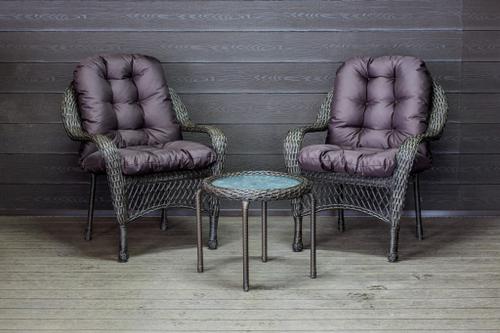 Садовый комплект из искусственного ротанга Мэдисон НЬЮ (Medison NEW) Balcony set с круглым столиком с подушками на сиденье и спинку