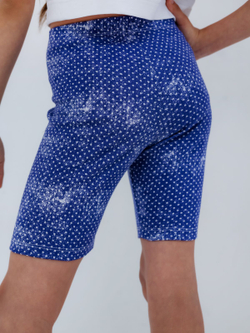 Шорты для девочки, модель №1, рост 122 см, синие в белый горох