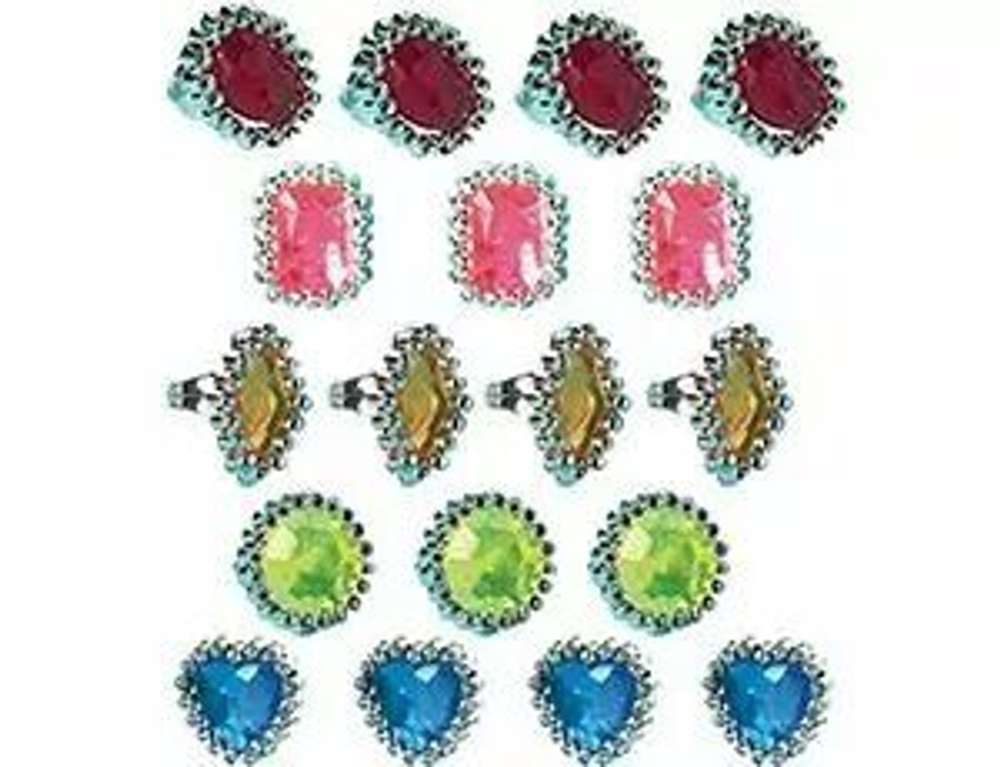 Кольцо Драгоценный Камень пластик 18шт