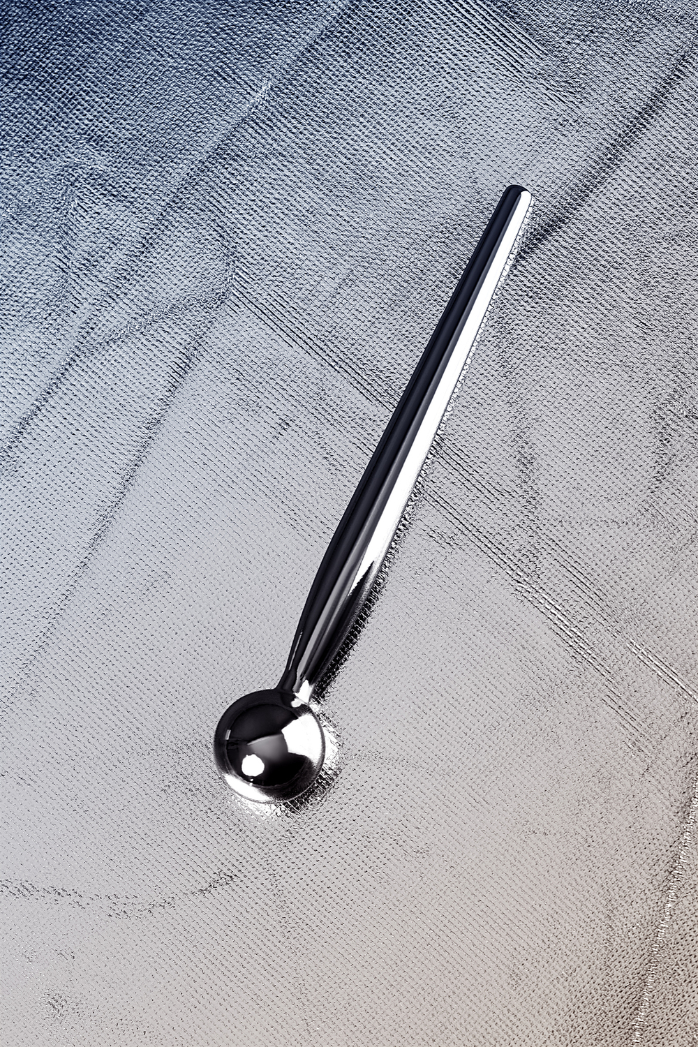 Уретральный плаг Toyfa Metal с ограничителем-шариком серебряный 9,5 см