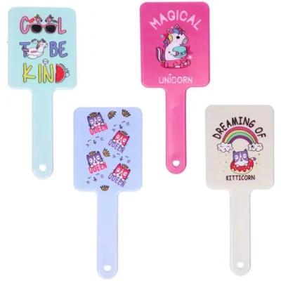 Расческа массажная квадратная форма «Коллекция ИМАНИ - ЭКЛЕР», микс 4 дизайна, 22*9см (PVC подвес)