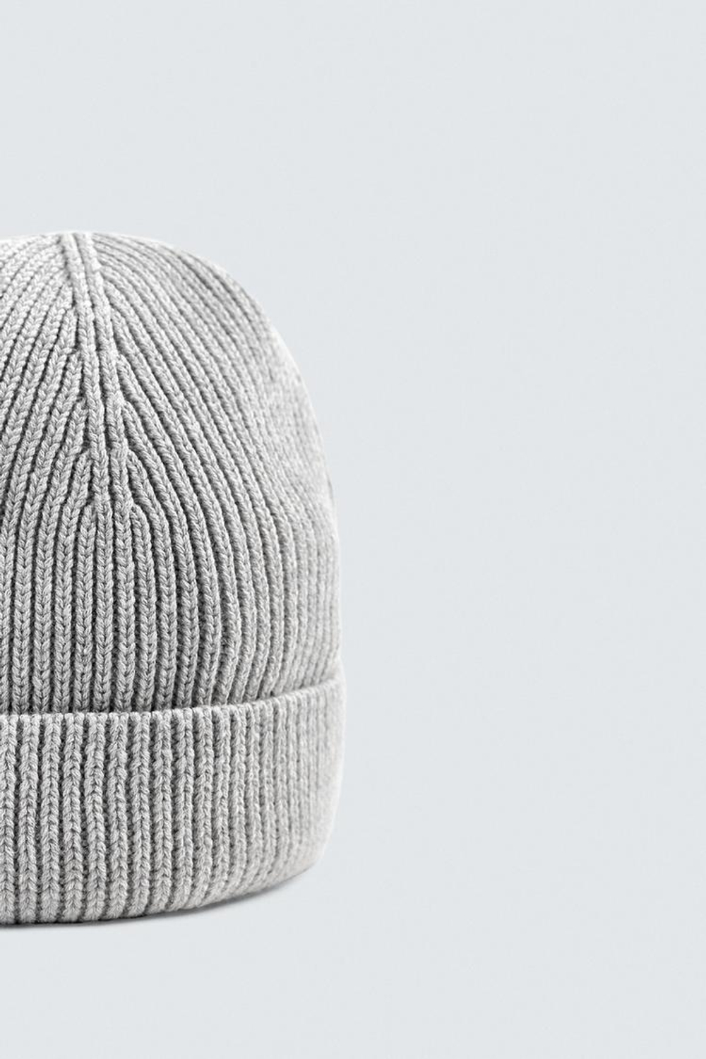 ZARA ТРИКОТАЖНАЯ ШАПКА ИЗ ХЛОПКА И КАШЕМИРА, СЕРЫЙ МЕЛАНЖ