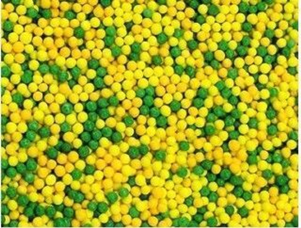 Посыпка шарики микс желто-зеленый 100 гр