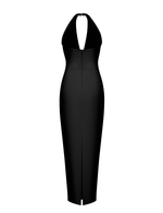 Платье миди удлиненное из сатина с вырезом