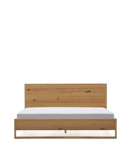 Кровать Alguema из дубового шпона с натуральной отделкой для матраса 180 x 200