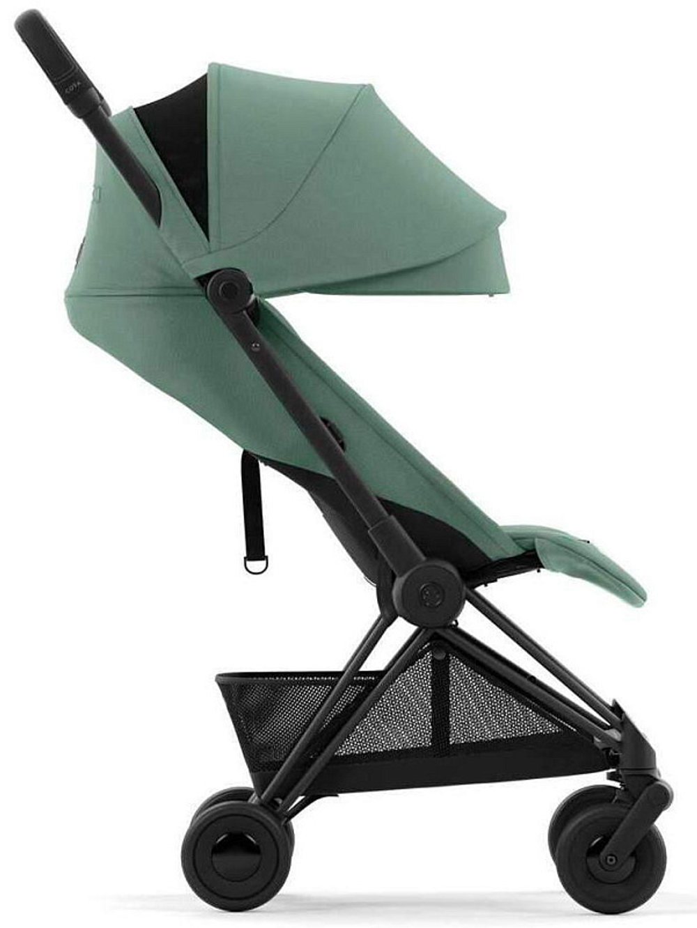 Коляска Cybex Coya Matt Black Frame Cloud G i-Size Magic Black 2 в 1 Leaf Green с дождевиком