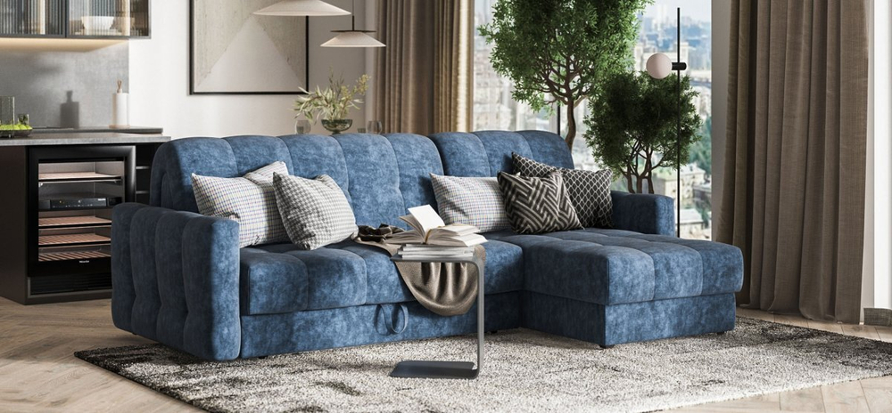 Угловой диван Босс Слип 160 Велюр Роял топаз