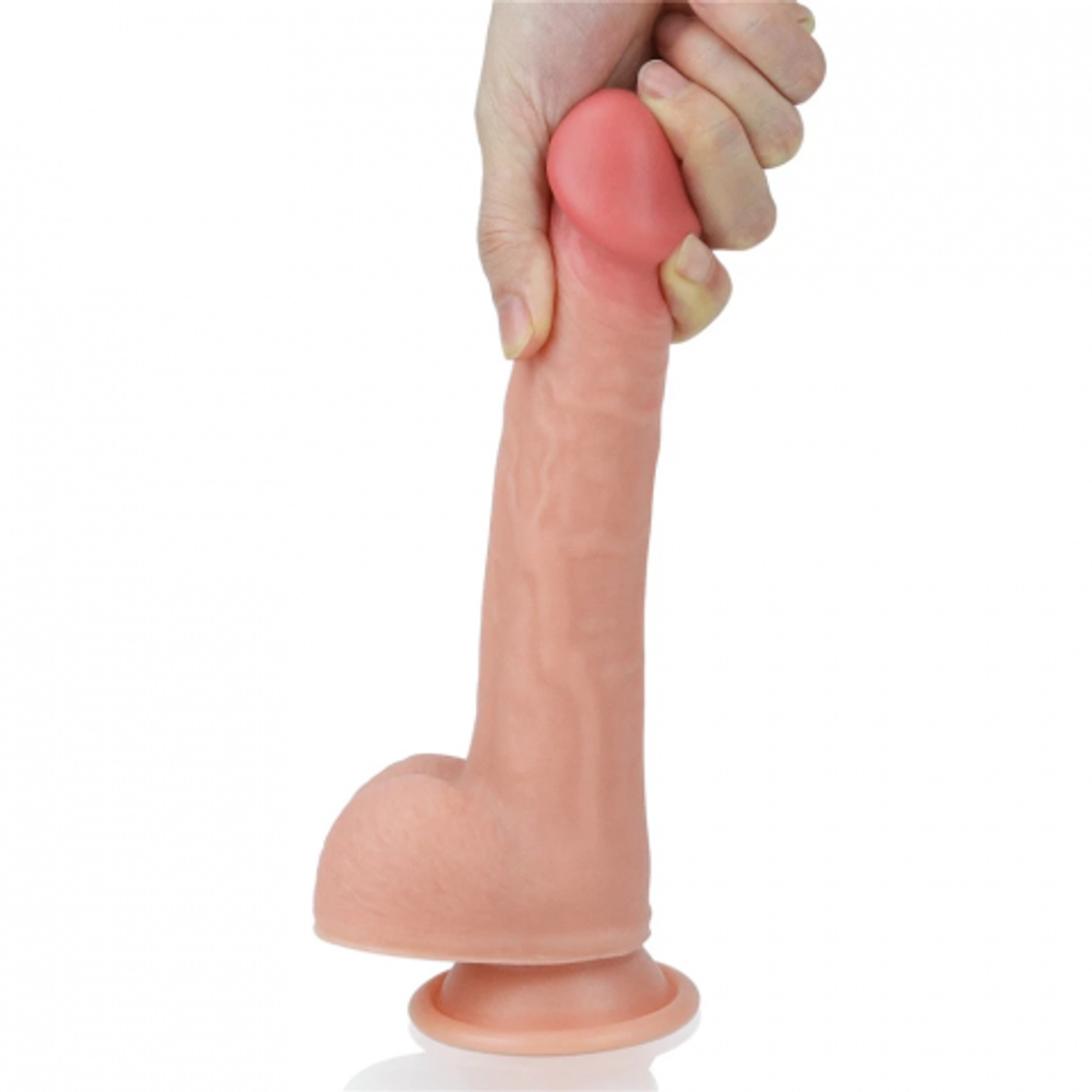 Фаллоимитатор на присоске Lovetoy Platinum Silicone Cock телесный, 20,5х3,9 см