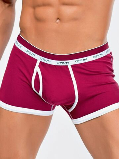 Яркие мужские боксеры с контрастным кантом (Размер: L) (Цвет: малиновый)